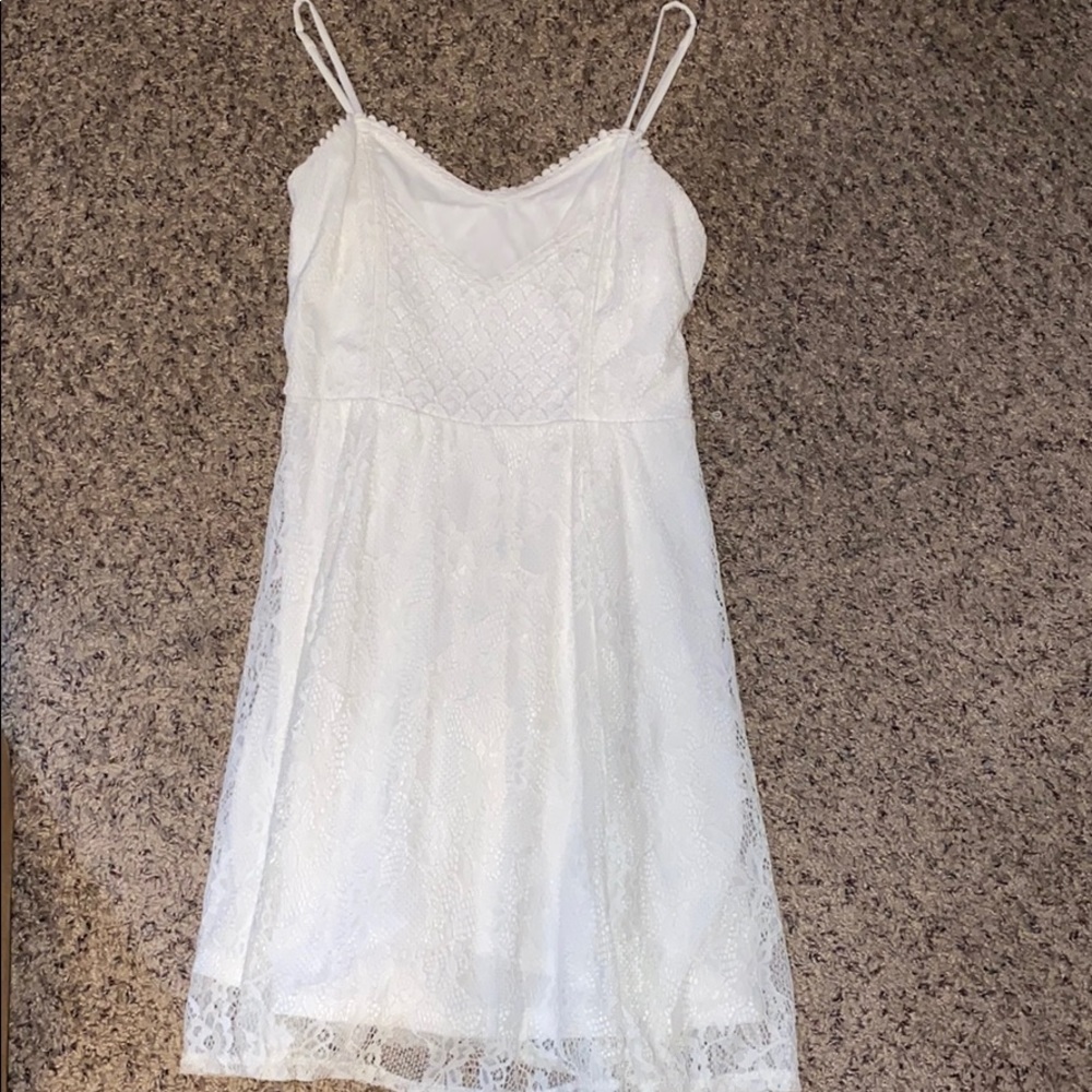 A white/off white lace dress
